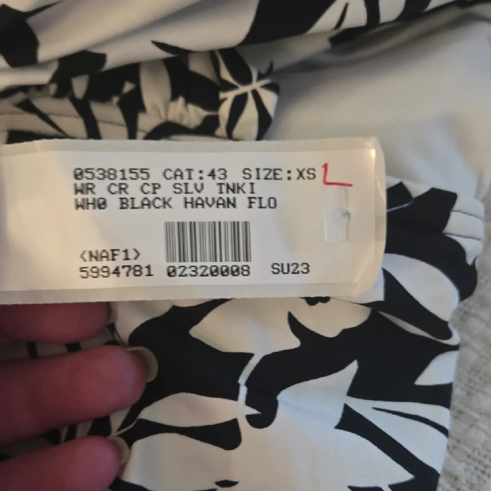 Land's End Swim Black and White Floral Tankini